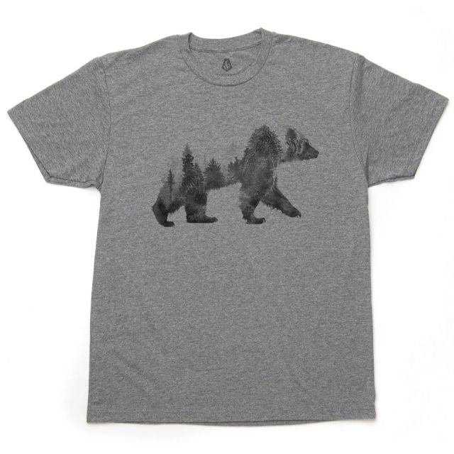 Men's Double Exposure Bear T-Shirt, Heather Grey
