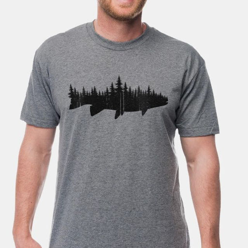 Men's Fish and Forest T-Shirt, Heather Grey