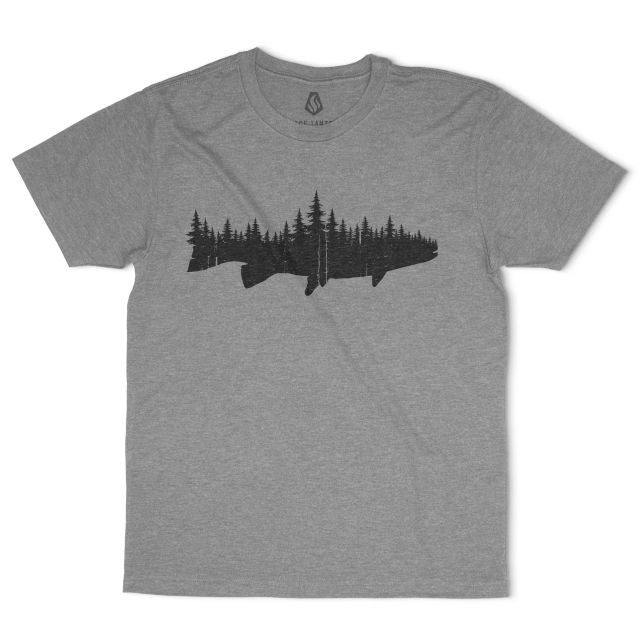 Men's Fish and Forest T-Shirt, Heather Grey