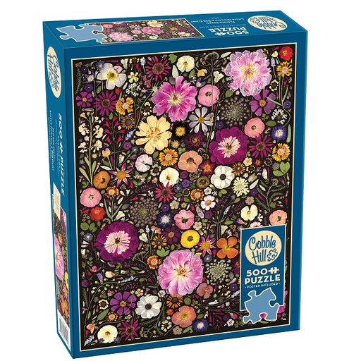 Cobble Hill 500 Piece Jigsaw Puzzle, Flower Press: Little Hollow & Red Daisy