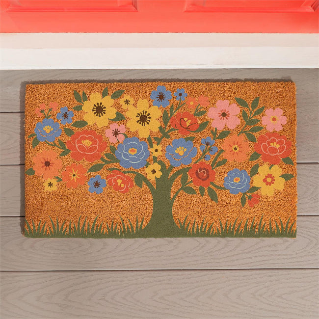 Blooming Tree of Life, Coir Mat 28"x16"