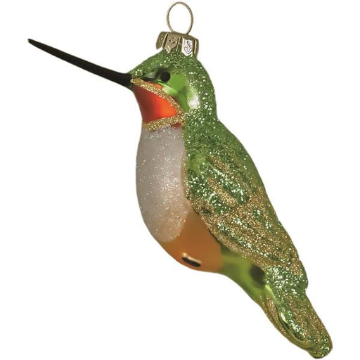 Hummingbird Blown Glass Ornament