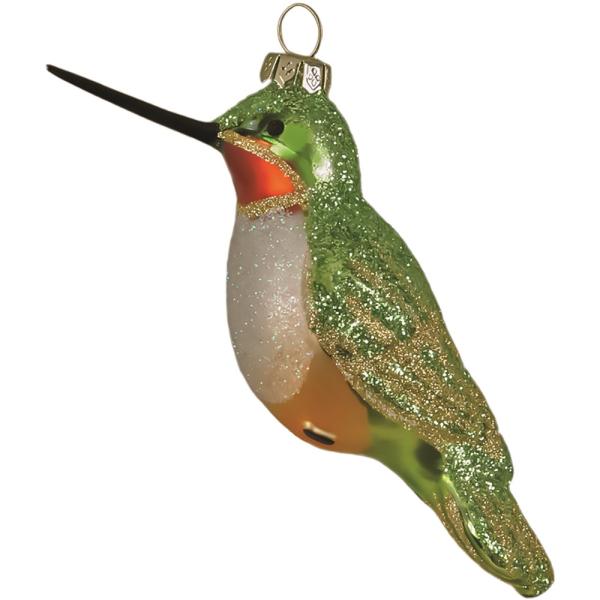 Hummingbird Blown Glass Ornament