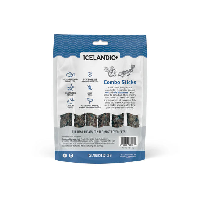Icelandic+ Cod & Blueberry Combo Sticks Dog Treats 5 oz