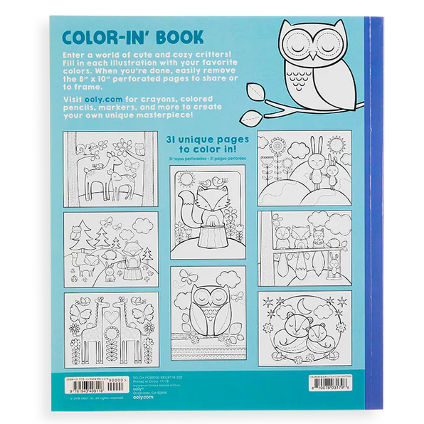 Color-in' Book Coloring Book - Little Cozy Critters - 31 Pages
