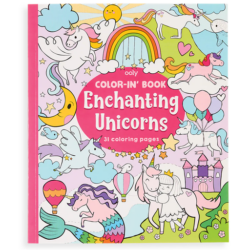 Color-in' Book Coloring Book - Enchanting Unicorns - 31 Pages