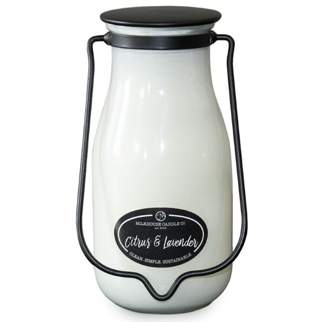 Milkhouse Creamery Collection Soy Candle: Citrus & Lavender, 14-oz. Milk Bottle