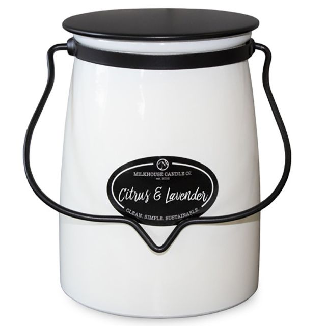 Milkhouse Creamery Collection Soy Candle: Citrus & Lavender, 22-oz. Butter Jar