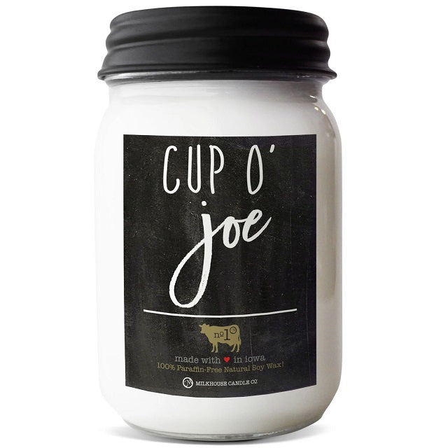 Milkhouse Farmhouse Collection Soy Candle: Cup O’ Joe, 13-oz. Mason Jar