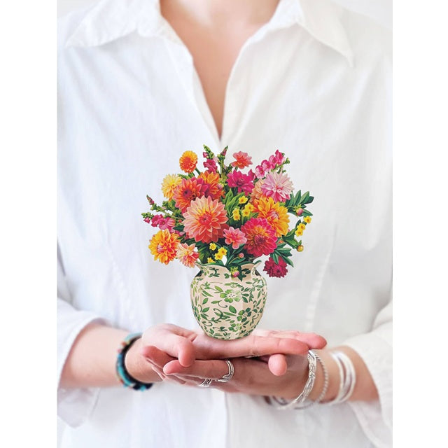 FreshCut Paper Pop Up Mini Sunrise Dahlia 3D Greeting Card