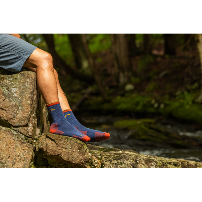Men's Hiker Micro Crew Midweight Hiking Socks, Denim