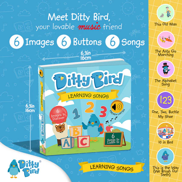 Ditty Bird Learning Songs Sound Book | USB-C Rechargeable
