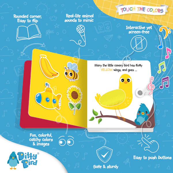 Ditty Bird Touch the Colors Sound Book | USB-C Rechargeable