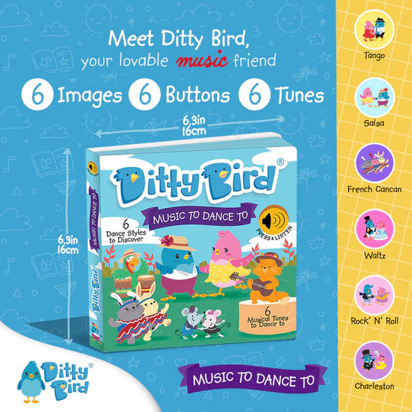 Ditty Bird Music to Dance to Sound Book | USB-C Rechargeable