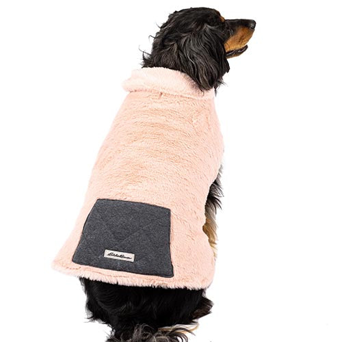 Eddie Bauer Laurel Faux Fur Dog Coat Reversible Vest Pink/Gray