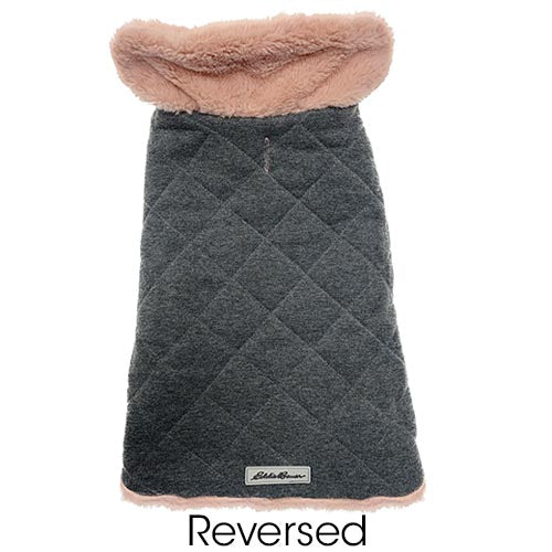 Eddie Bauer Laurel Faux Fur Dog Coat Reversible Vest Pink/Gray