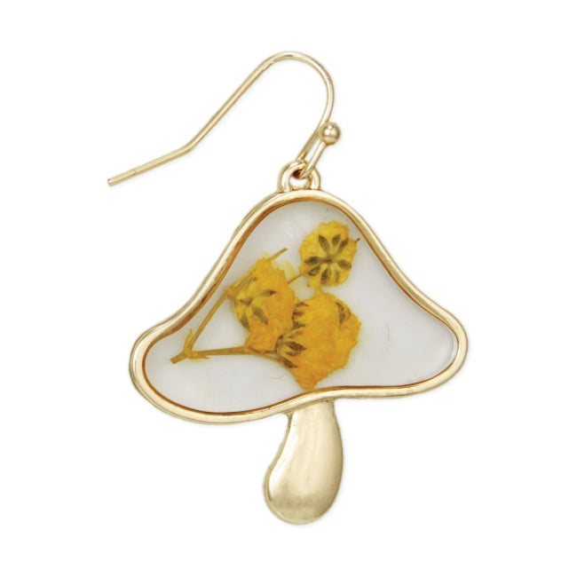 Toadstool Dried Flower Earring