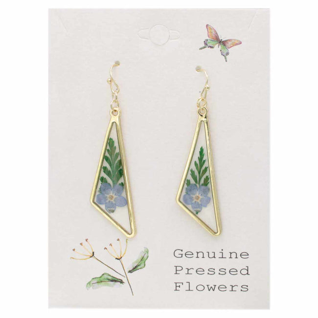 Vintage Bouquet Blue Dried Flower Earrings