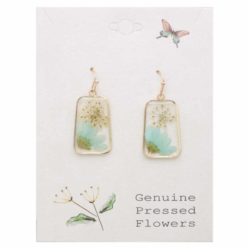 Vintage Mint Dried Flower Earrings