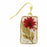 Cottage Red Dried Flower Rectangle Earrings
