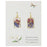 Purple Pink Dried Flower Rectangle Gold Earrings