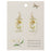 White Dried Flower Gold Rectangle Earrings