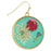 Blue Round Dried Flower Earrings