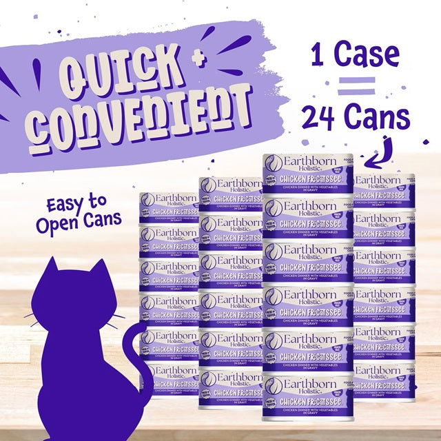 Earthborn Holistic Chicken Fricatssee Grain-Free Canned Adult Cat Food, 5.5-oz Can