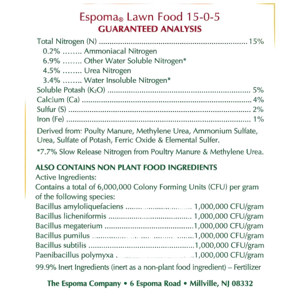 Espoma All Season Lawn Fertilizer with Iron