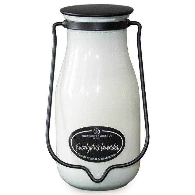 Milkhouse Creamery Collection Soy Candle: Eucalyptus Lavender, 14-oz. Milk Bottle