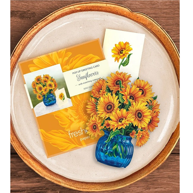 FreshCut Paper Pop Up Mini Sunflowers 3D Greeting Card