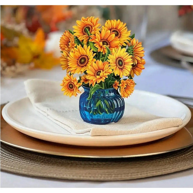 FreshCut Paper Pop Up Mini Sunflowers 3D Greeting Card