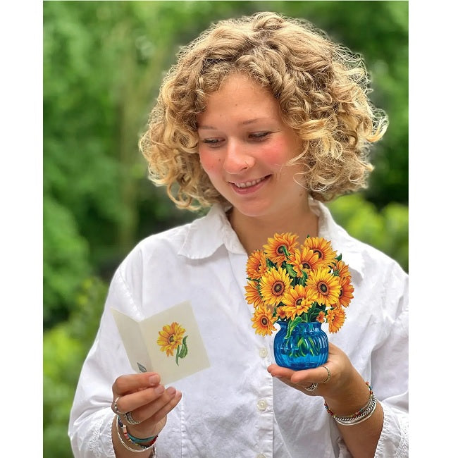FreshCut Paper Pop Up Mini Sunflowers 3D Greeting Card