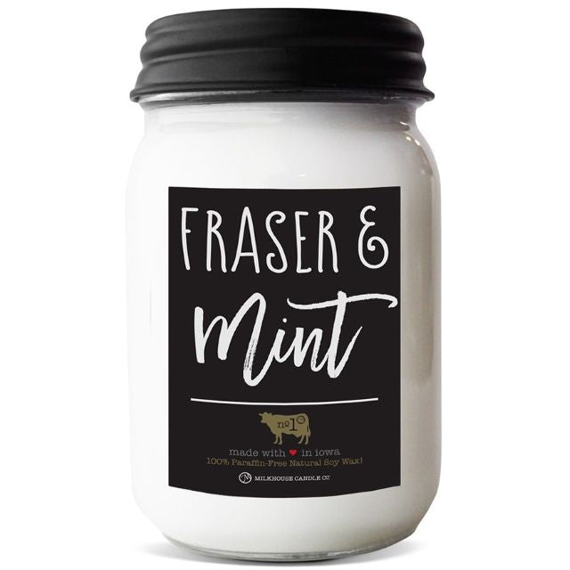 Milkhouse Farmhouse Collection Soy Candle: Fraser & Mint, 13-oz. Mason Jar
