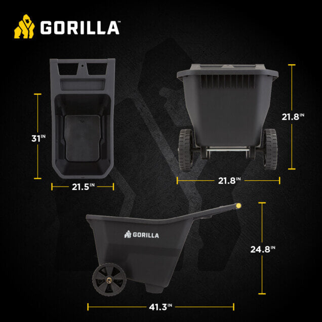Gorilla Carts 4.5 Cu Ft Poly Yard Cart