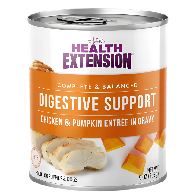 Health Extension Digestive Support Dog Food, Chicken & Pumpkin Entrée in Gravy 9oz Can