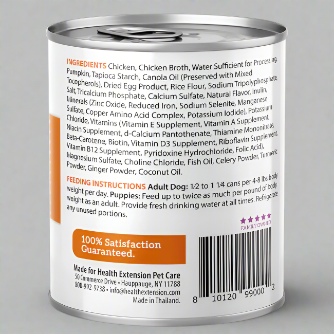 Health Extension Digestive Support Dog Food, Chicken & Pumpkin Entrée in Gravy 9oz Can