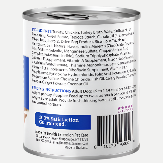 Health Extension Digestive Support Dog Food, Turkey & Sweet Potato Entrée in Gravy 9oz Can