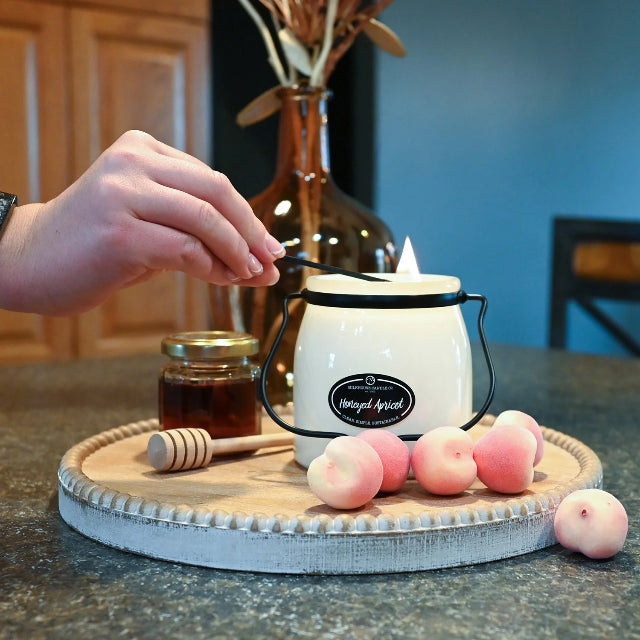 Milkhouse Creamery Collection Soy Candle: Honeyed Apricot 16-oz. Butter Jar