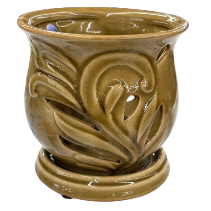 Orchid Planter, Ceramic Glazed - Hilo Round