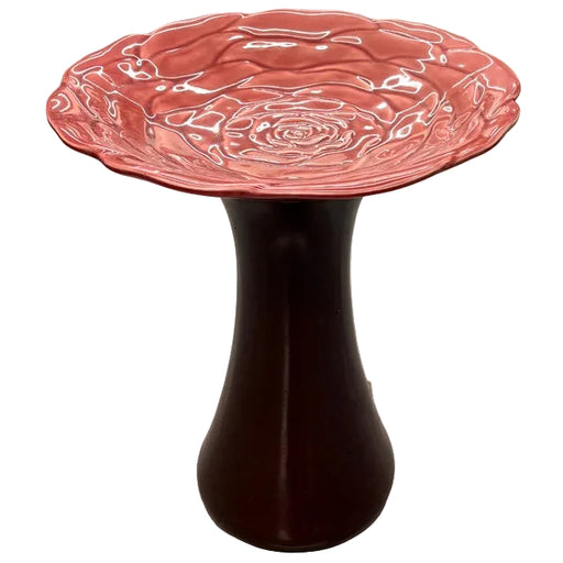 Birdbath, Ceramic Rose Design