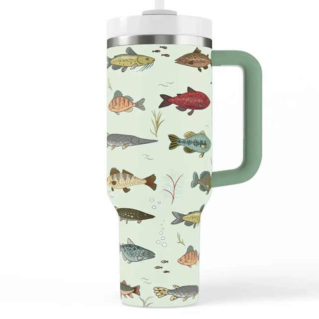 June Apothicarie Freshwater Fish 40oz Insulated Handle Tumbler