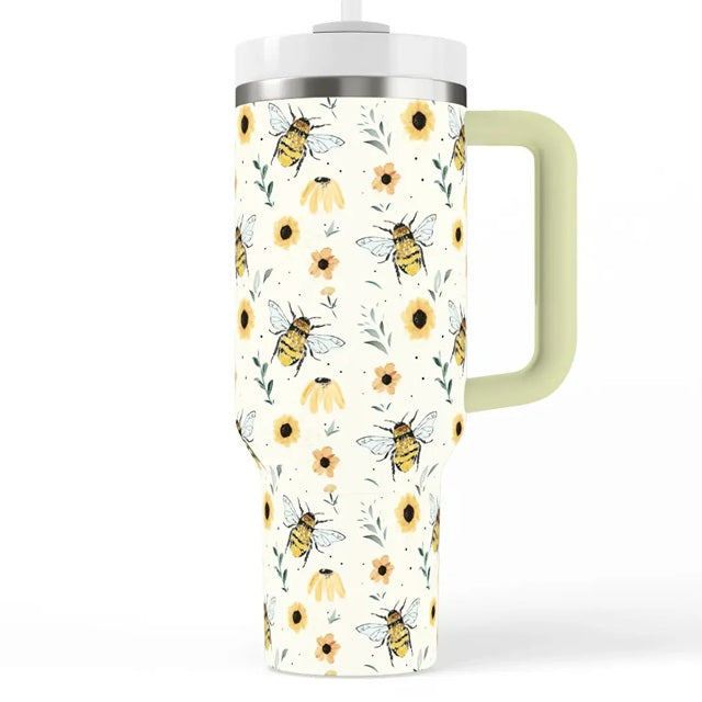 June Apothicarie Honey Bee 40oz Insulated Handle Tumbler
