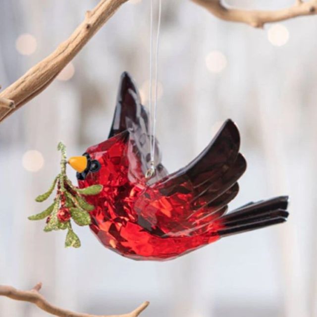 Kissing Krystals Cardinal in Flight Ornament KK643