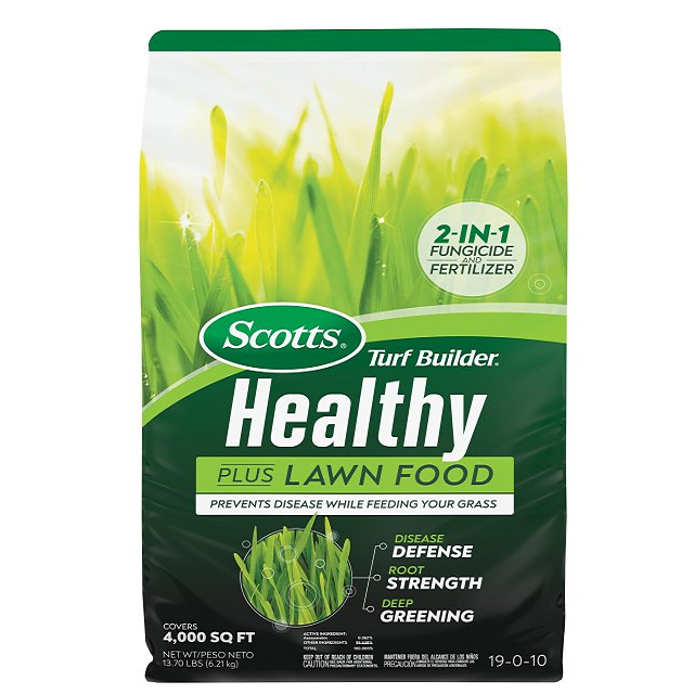 Scotts Turf Builder Healthy Plus Lawn Food 4,000 Sq. Ft. 2-in-1 Fungicide & Fertilizer