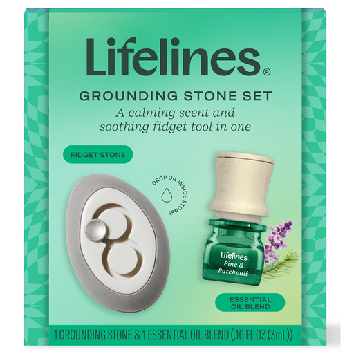 Lifelines Grounding Stone Meditative Fidget plus Pine & Patchouli Essential Oil Blend