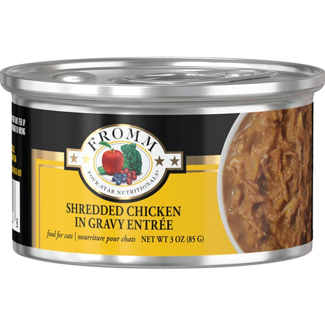 Fromm Four-Star Shredded Chicken in Gravy Entree Cat 3oz - 12 pack