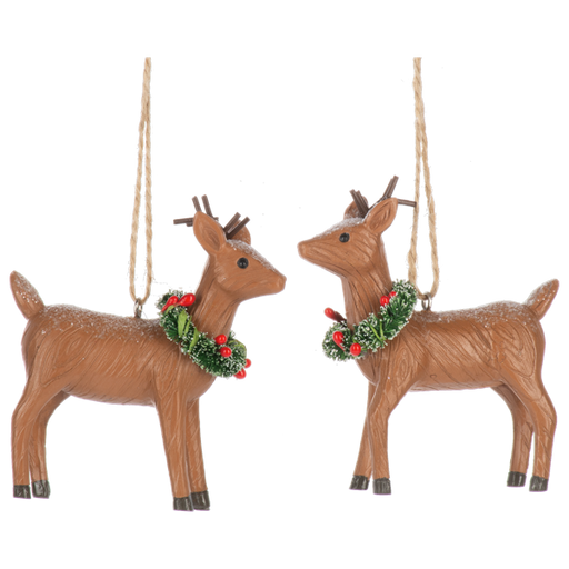 Folk Art Deer Ornament, Assorted