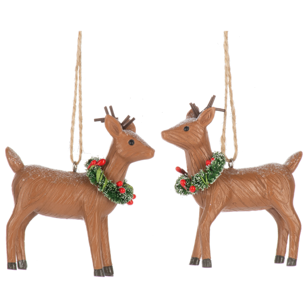 Folk Art Deer Ornament, Assorted