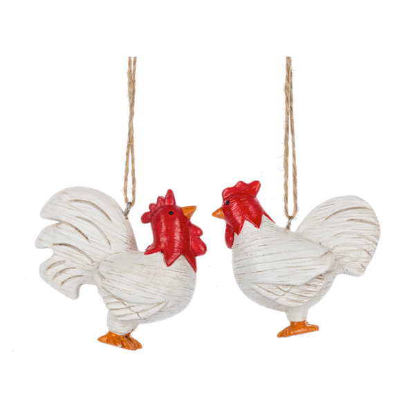 Folk Art Chicken Ornament, Assorted